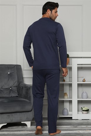 Akbeniz Erkek Pamuk Cepli Uzun Kollu Pijama Takımı 6696
