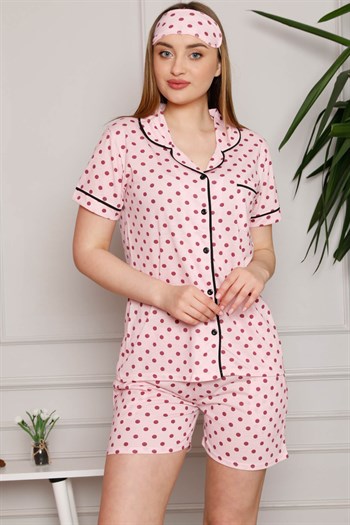 Akbeniz Kadın %100 Pamuk Penye Kısa Kol Şortlu Pijama Takım 4333