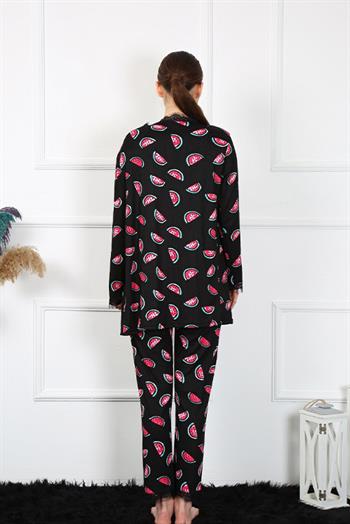 Akbeniz Kadın 3'lü Sabahlık Pijama Takım 16107