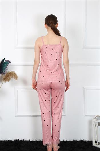 Akbeniz Kadın İp Askılı Somon Pijama Takım 4137