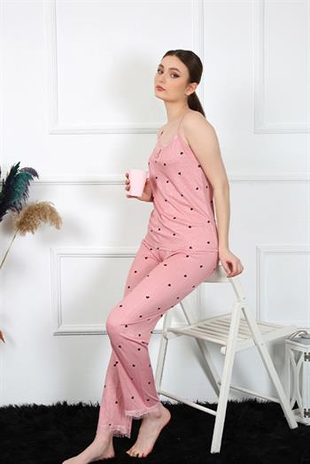 Akbeniz Kadın İp Askılı Somon Pijama Takım 4137