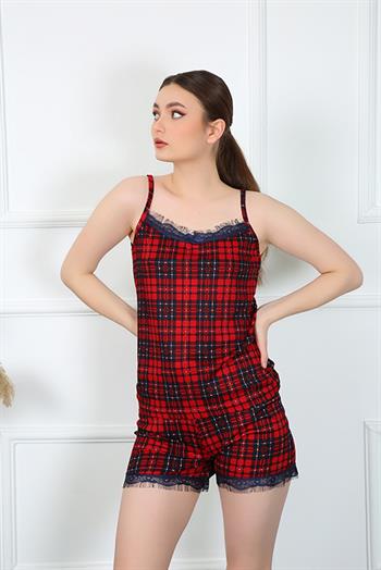 Akbeniz Kadın İp Askılı Şortlu Pijama Takım 3599