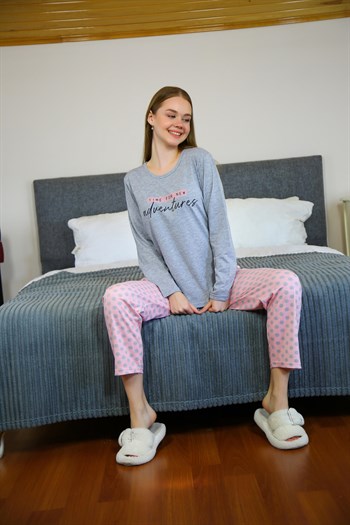 Akbeniz Kadın Penye Uzun Kol Pijama Takım 4118