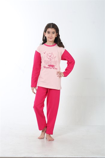 Akbeniz Kız Çocuk Penye Pijama Takım 4503