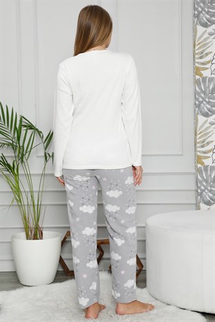 Akbeniz Welsoft Polar Kadın 3'lü Pijama Takımı 8109