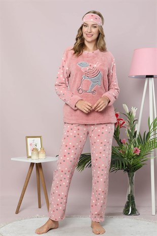 Akbeniz Welsoft Polar Kadın Pijama Takımı 8075