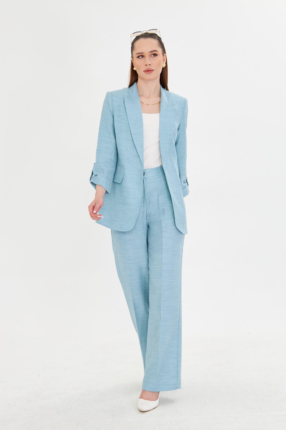 Gofre Kumaşlı Kolu Büzgülü Takım