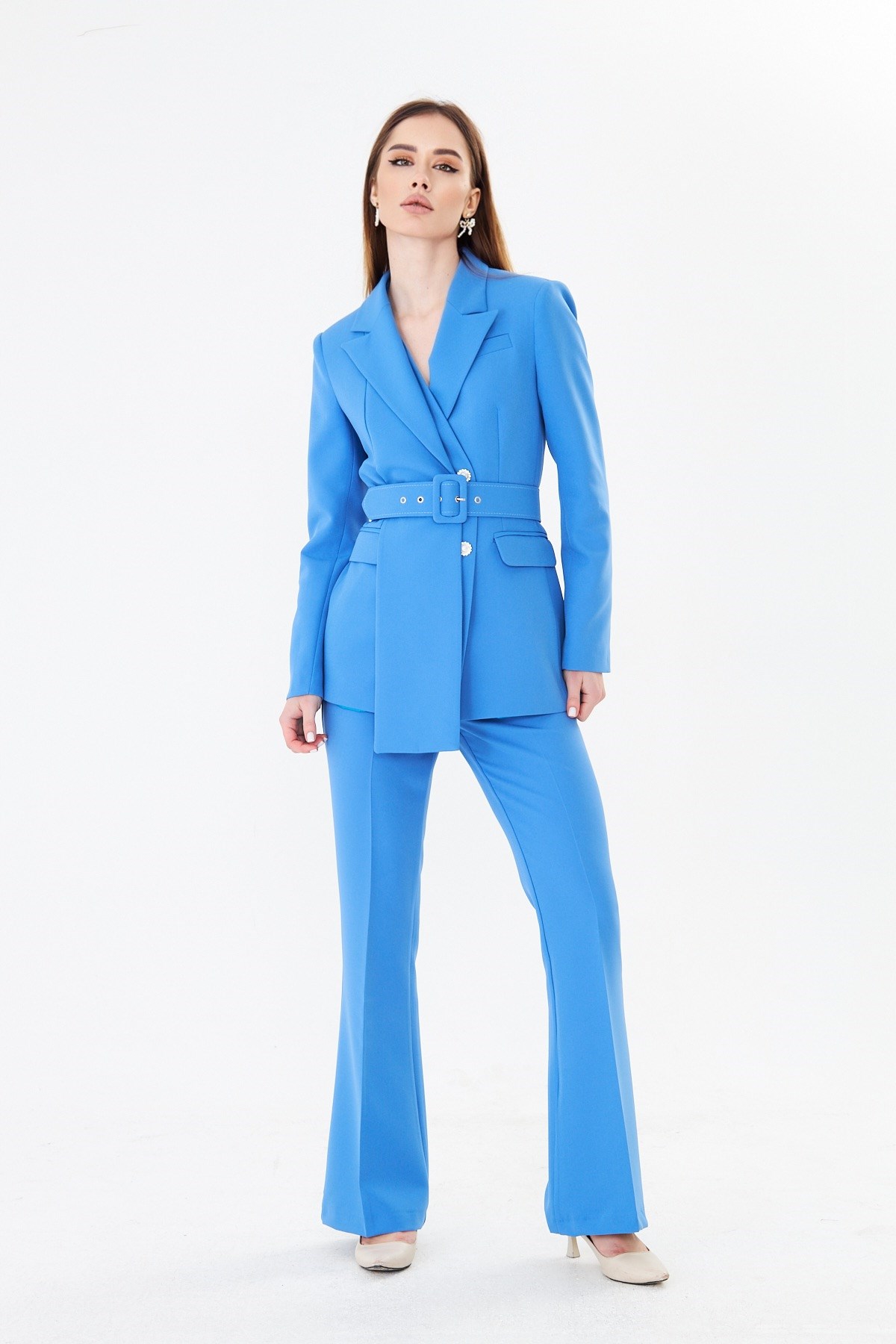 Yaka Detaylı İspanyol Paça Takım İndigo