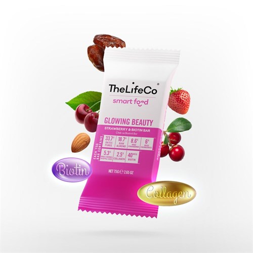 TheLifeCo SmartFood Glowing Beauty Raw Bar 75gr (2 gr Kolajen + Biotin)