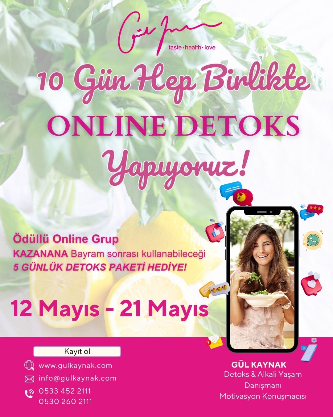 10 Günlük Kişisel Takipli Online Detoks Grubu