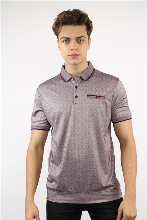 Polo Collar Big Size Maroon Combed Cotton Mens T-Shirt