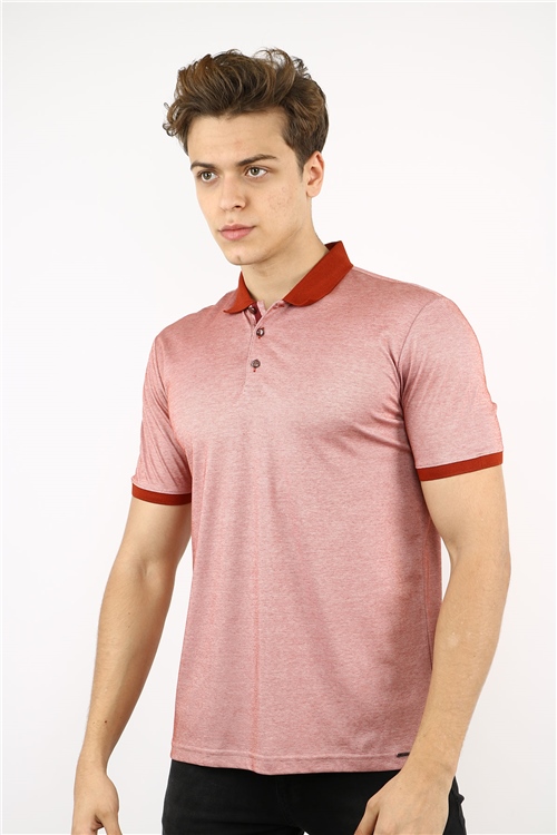Polo Collar Big Size Tile Combed Cotton Mens T-Shirt