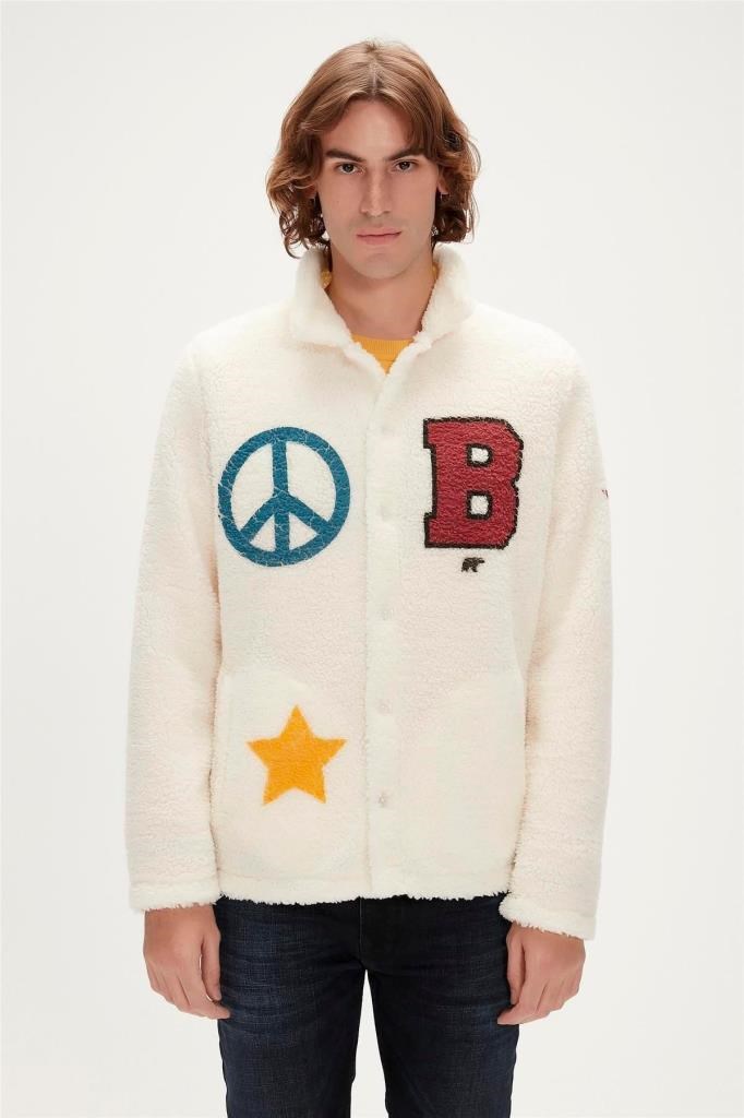 Bad Bear Erkek Peluş Polar Erkek Beyaz Gömlek Polar Beyaz-23.02.29.003-Beyaz