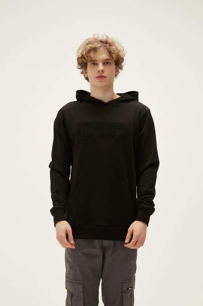BadBear Erkek Insıde Patch Hoodıe Sweatshirt Siyah