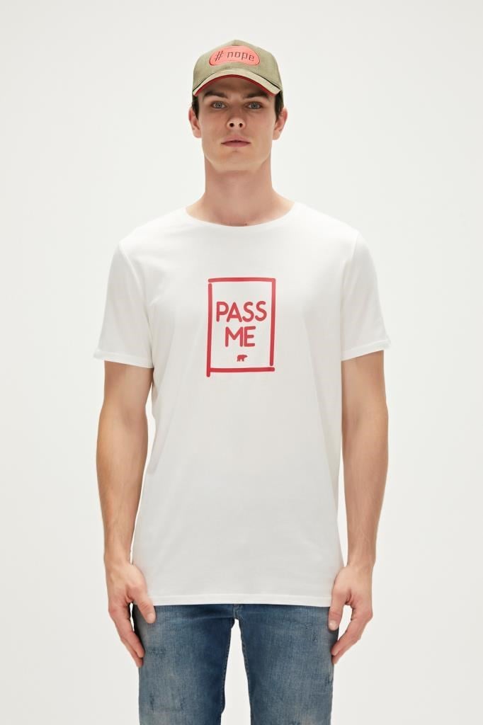BadBear Erkek Pass Me T-shırt Beyaz