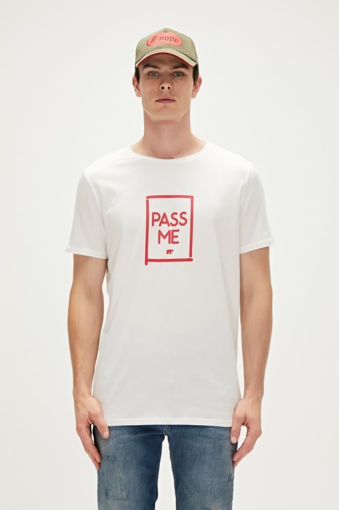 BadBear Erkek Pass Me T-shırt Beyaz