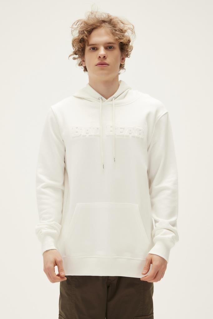 BadBear Pucker Kapüşonlu Erkek Beyaz Sweatshirt