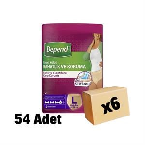 Depend, Depend Hasta Bezi Kadın Large 54 Adet 6 Paket
