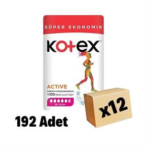 Kotex,Kotex Active Quadro Uzun 192 Adet 12 Paket