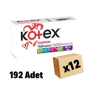 Kotex,Kotex Tampon Mini 192 Adet 12 Paket