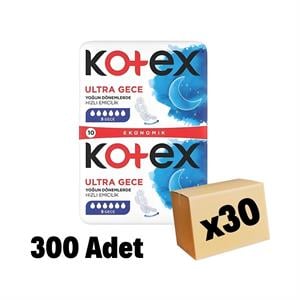 Kotex,Kotex Ultra Double Gece Ped 300 Adet 30 Paket