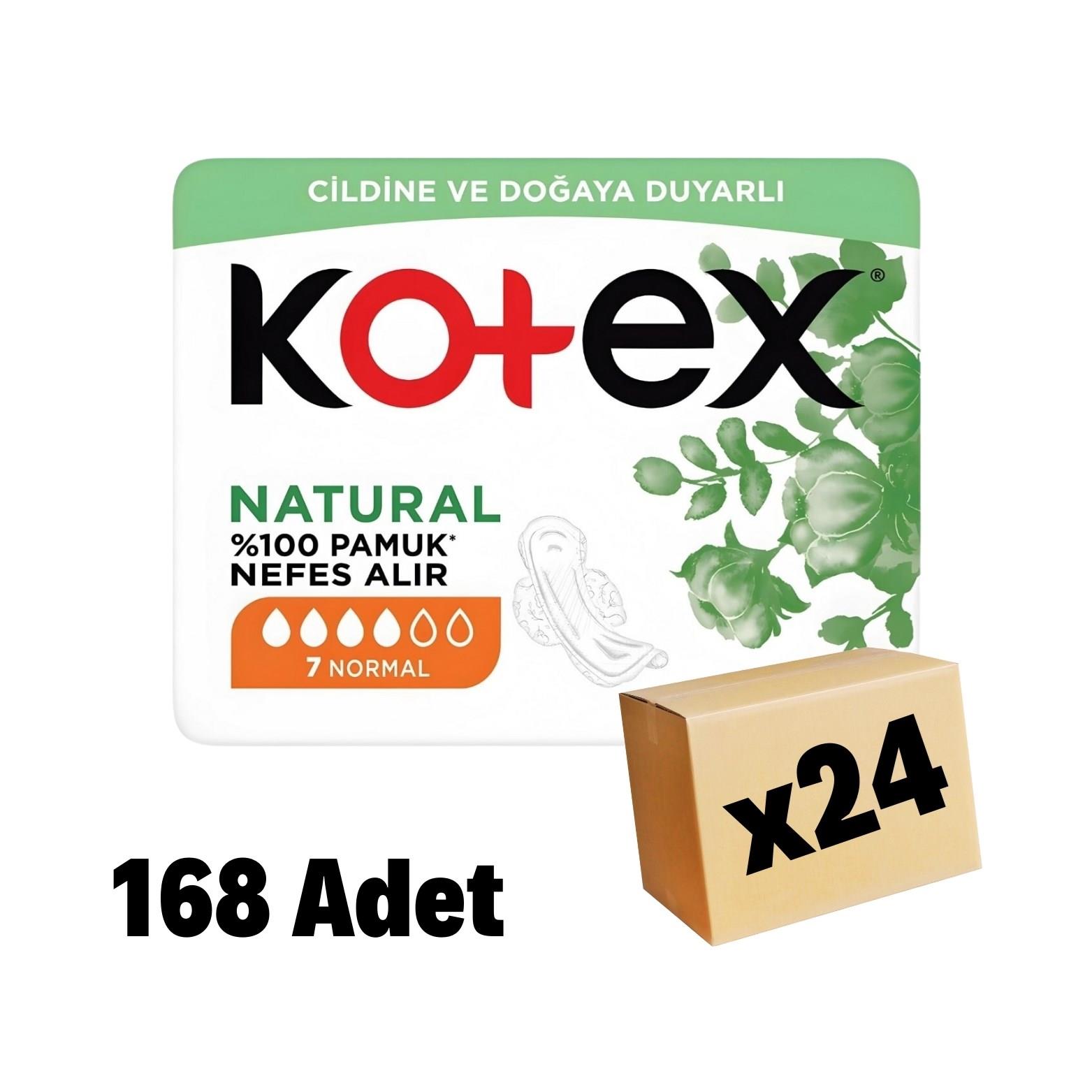 Kotex,Kotex Natural Ultra Single Normal Ped 168 Adet 24 Paket