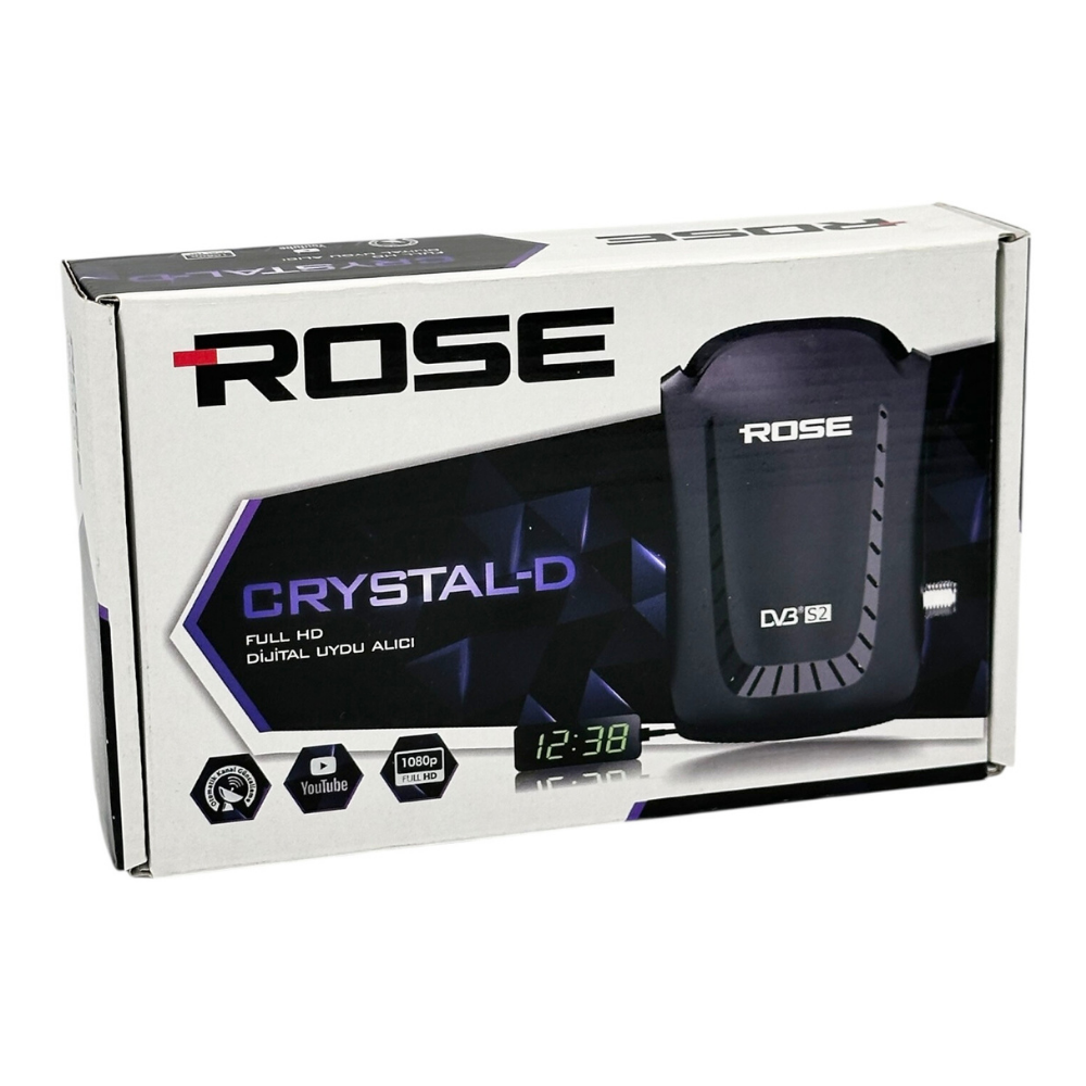 ROSE Crystal-D Full HD Mini Scart Dijital Uydu Alıcısı DVB-S2 USB WiFi Destekli