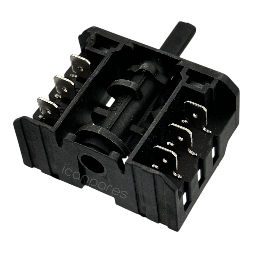 Fırın Komütatör Anahtarı 4 Konum 3+3 16A 220V Çevirmeli Kademe Anahtarı