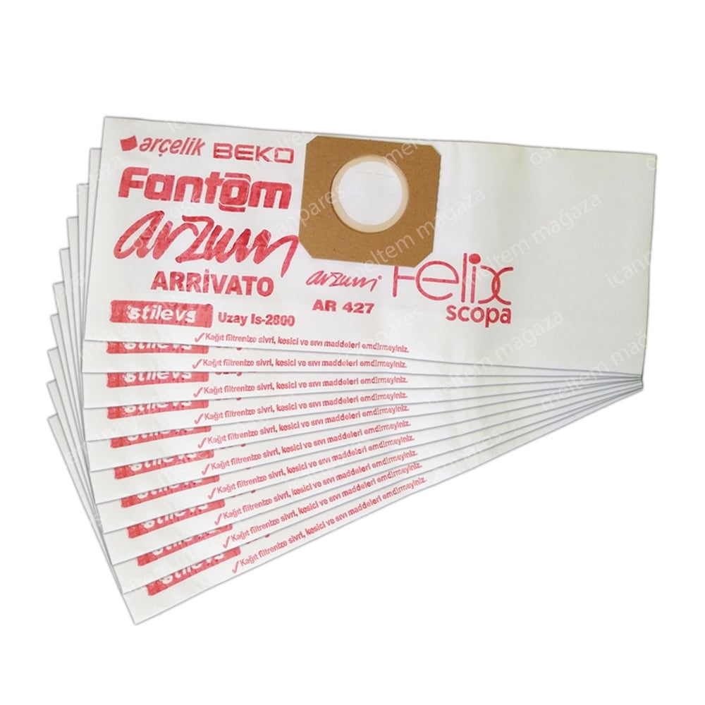 Fantom Shock WD 3200 Süpürge Kağıt Toz Torbası (10 Adet)