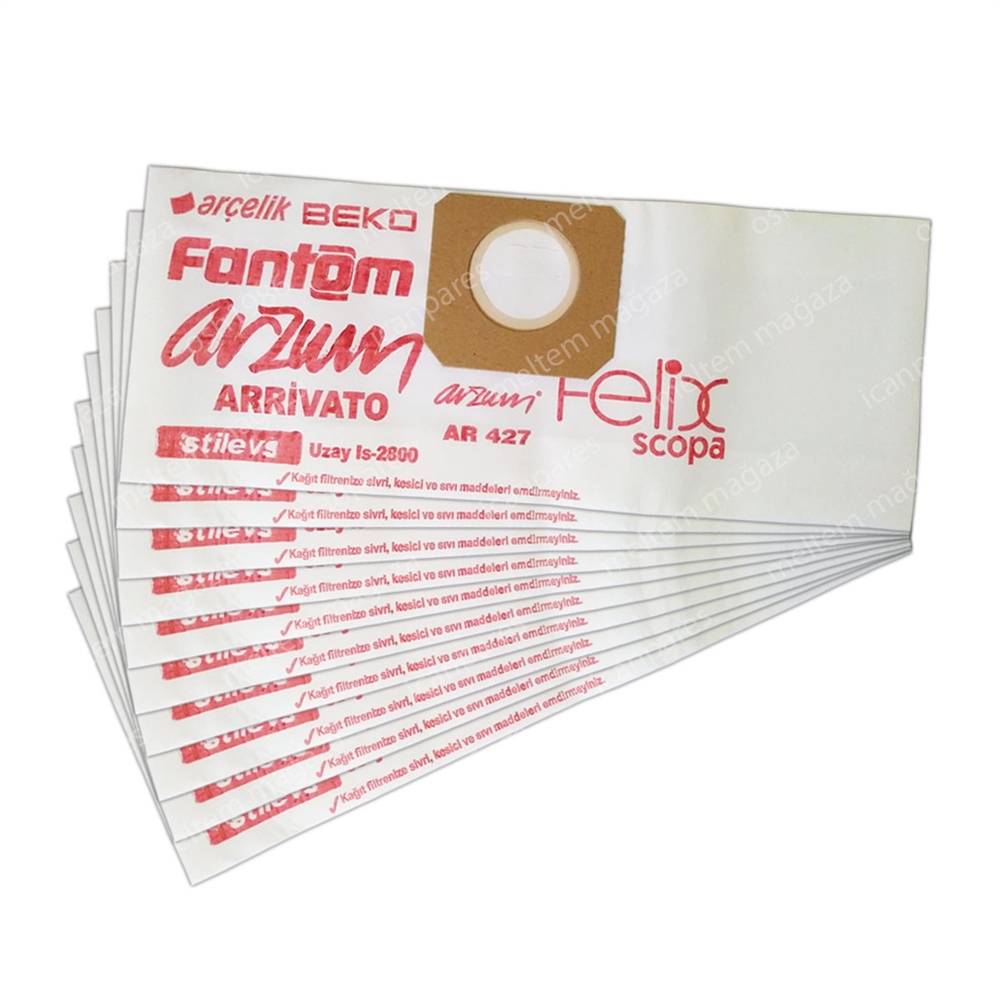 Fantom Worker WD 3100 Süpürge Kağıt Toz Torbası (10 Adet)