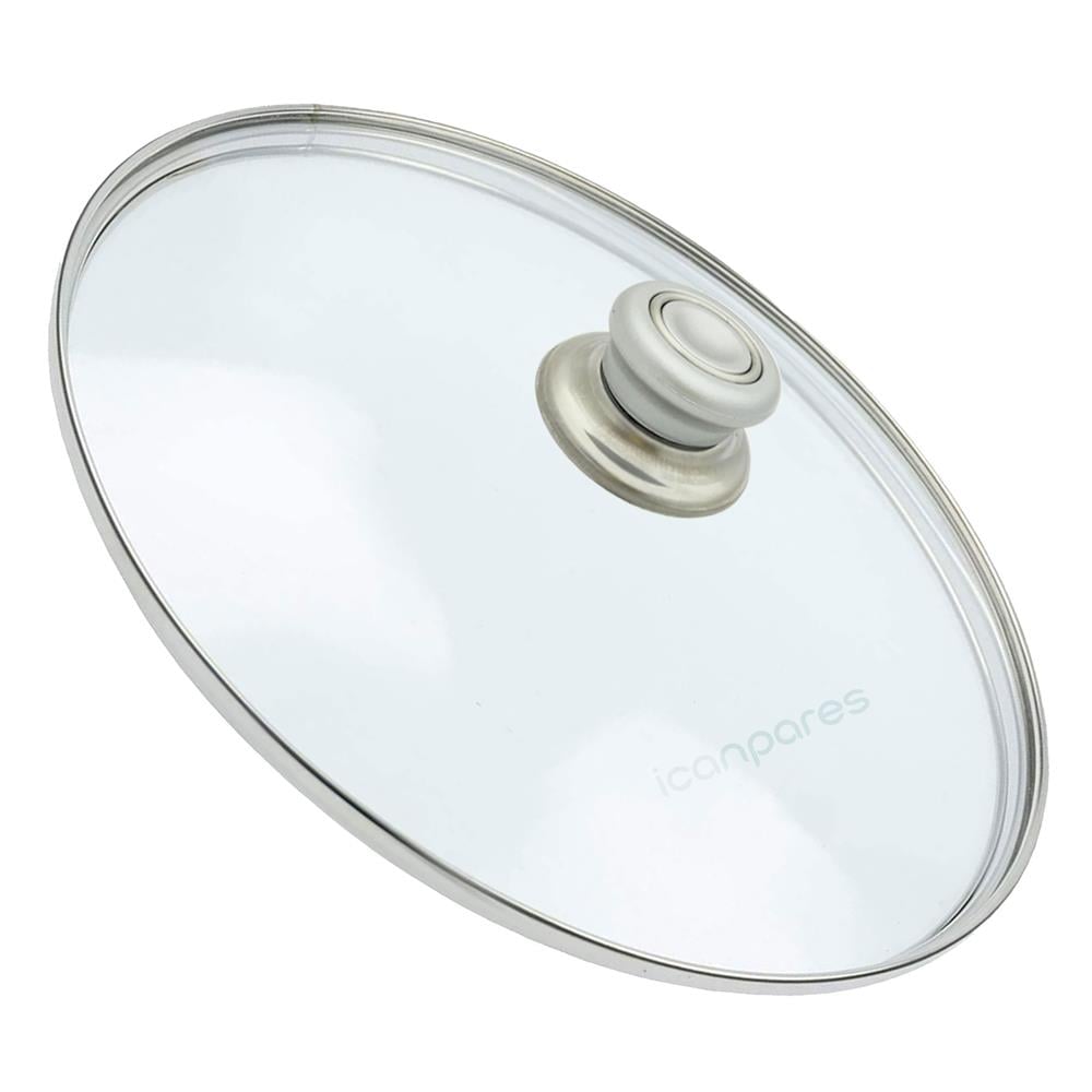 Tencere Sahan Tava Cam Kapağı Kapak 14 cm Gri Tutma Tepesi