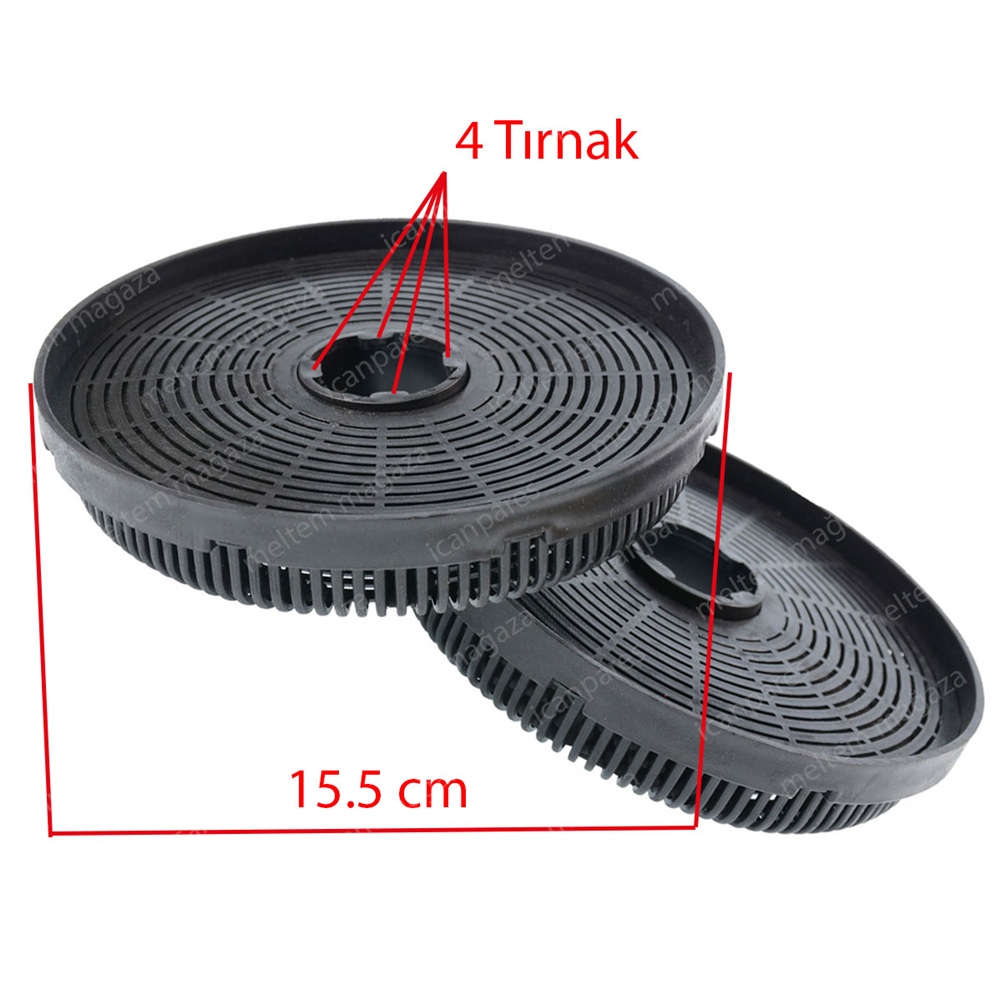 Lanova Aspiratör Karbon Filtre Takımı (4 Tırnaklı)