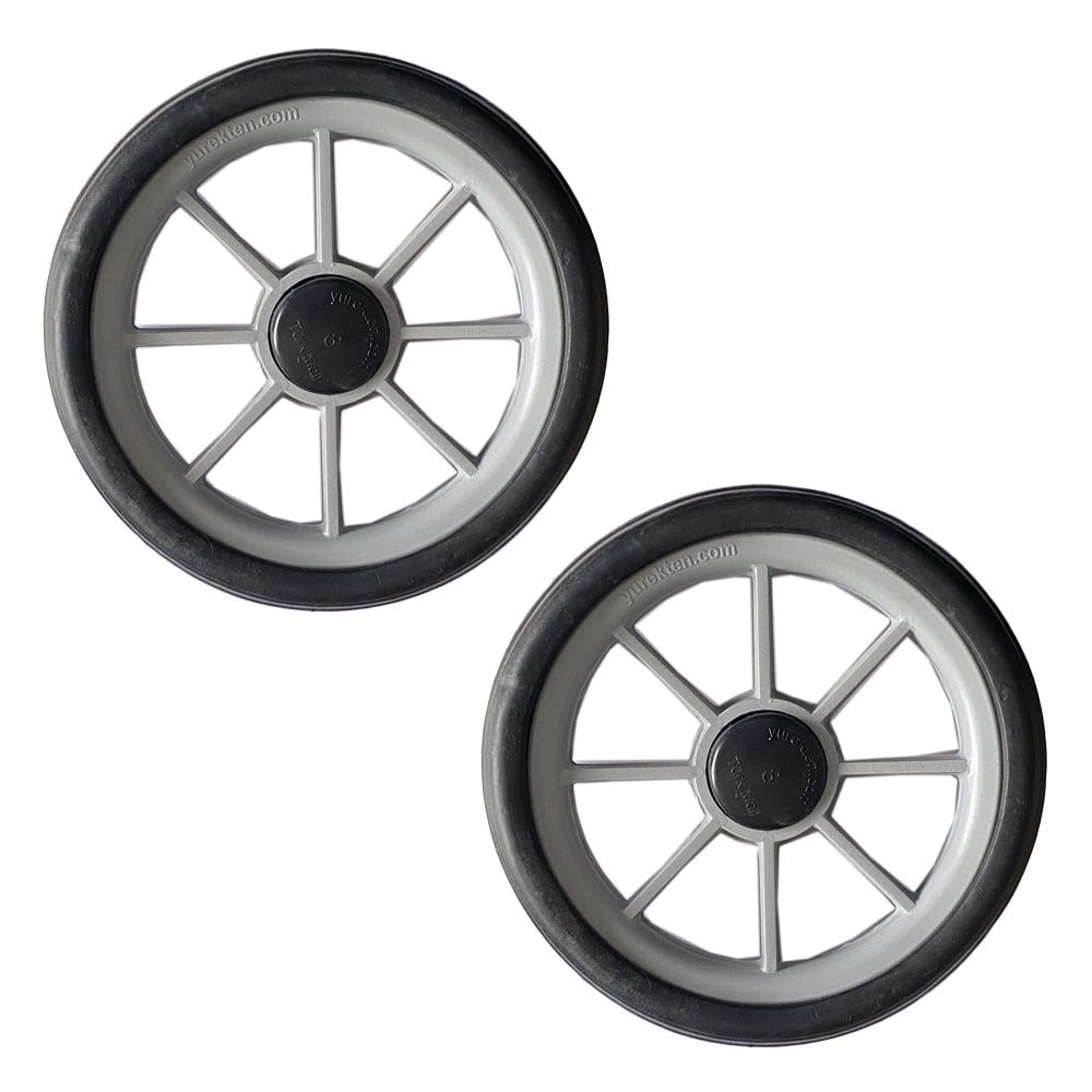 Tak Çıkar Pazar Araba Teker Geçmeli Bebek Arabası Tekerleği BEYAZ 19 CM 2 ADET