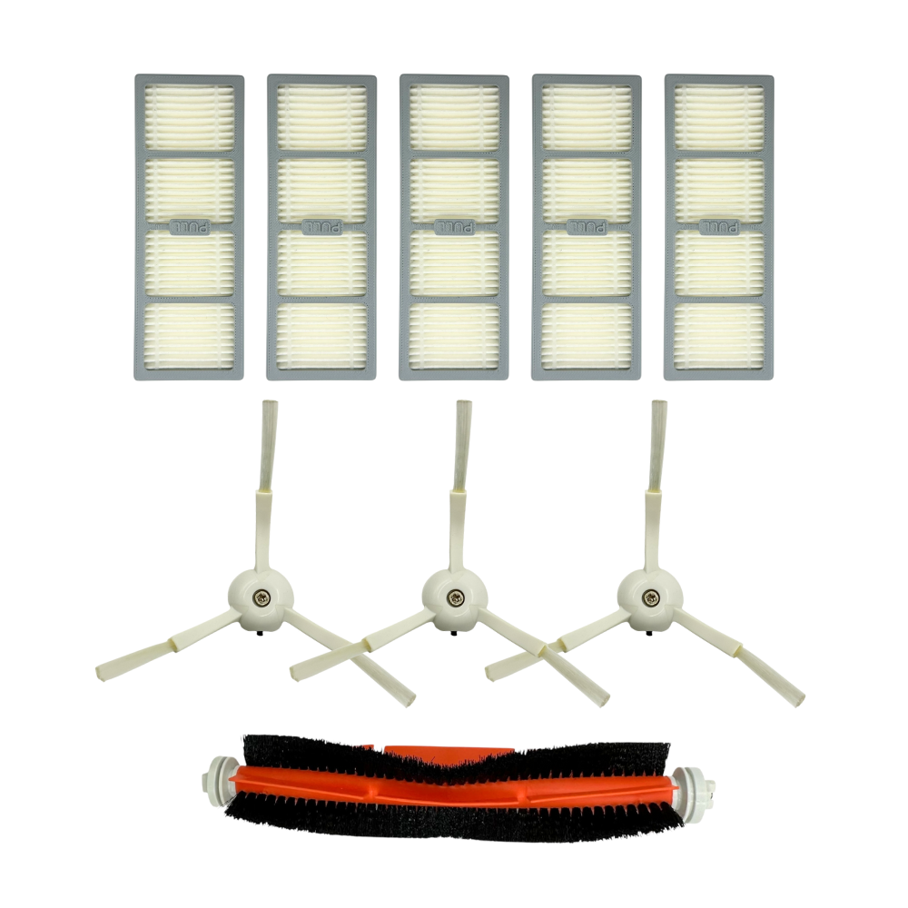 Philips Uyumlu HomeRun 7000 Serisi Aqua XU7000 Robot Süpürge Ana Fırça, Yan Fırça 3lü, Hepa Filtresi 5li