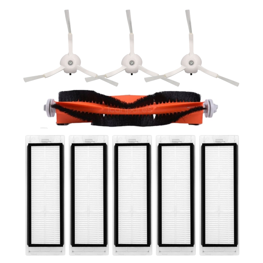 Roborock Uyumlu Q5 Robot Süpürge Ana Fırça, Hepa Filtre X5, Yan Fırça X3