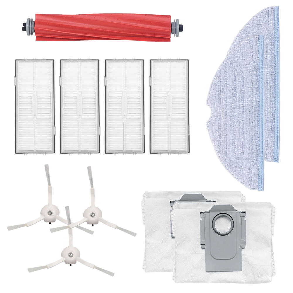 Roborock Uyumlu S7 Max Ultra Robot Süpürge Ana Fırça, Hepa Filtre X4, Yan Fırça X3, Mop Bezi X2, Toz Torbası X2