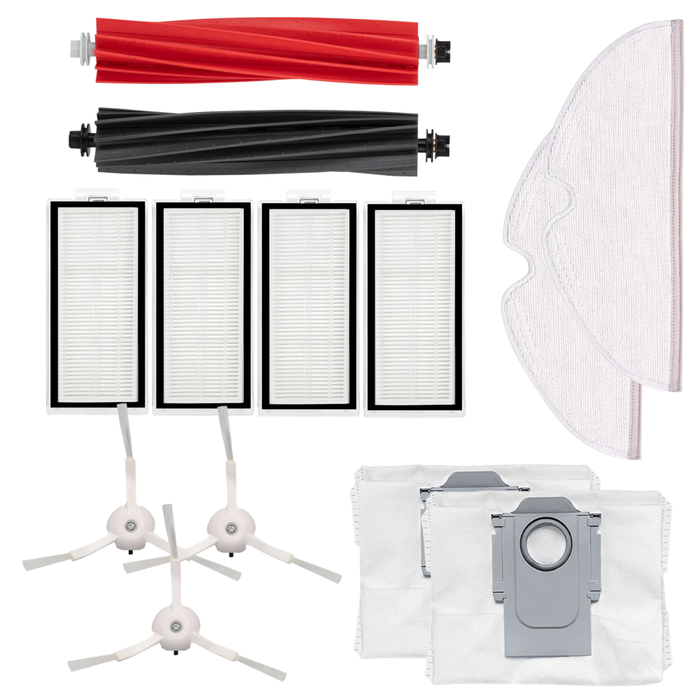 Roborock Uyumlu Q5 Pro Robot Süpürge Ana Fırça, Hepa Filtre X4, Yan Fırça X3, Mop Bezi X2, Toz Torbası X2
