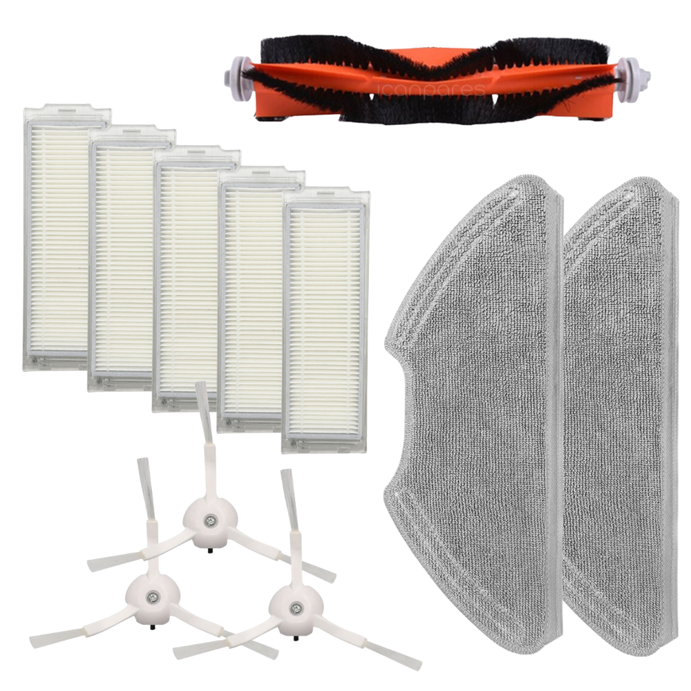 Xiaomi Uyumlu Vacuum Mop 2 Pro MJST1SHW Robot Süpürge Ana Fırça, Hepa Filtre X5, Yan Fırça X3, Mop Bezi X2