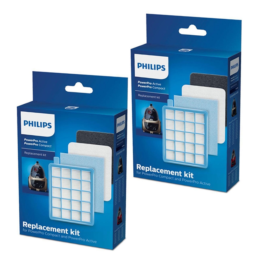 Philips Uyumlu FC 8470 PowerPro Compact Süpürge 2 Kutu Filtre Seti