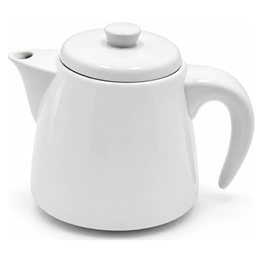 Beyaz Porselen Demlik Kapaklı - Seramik Çay Demliği 154 mm