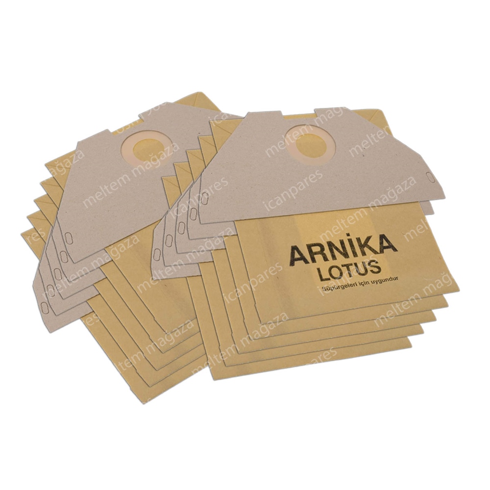 Arnica Uyumlu Lotus Blu Süpürge Kağıt Toz Torbası 10 Adet