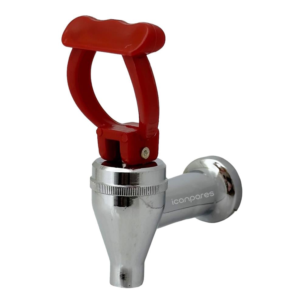 Semaver Musluk Göstergesiz, İçten Dişli, Basmalı, Demir, Kırmızı Saplı, Kayalar Kazan ve Çaycı Musluğu 7,5cm