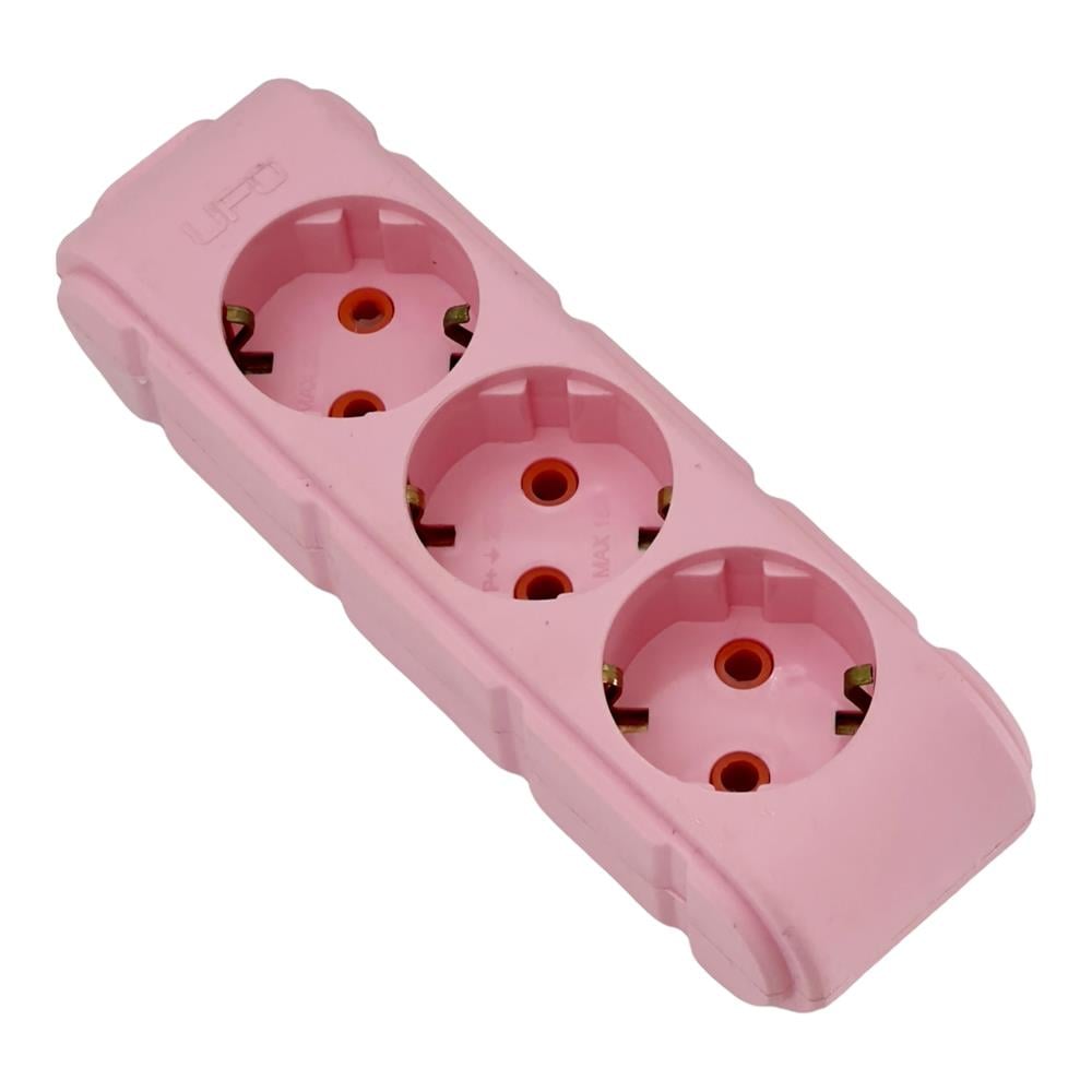 Ufo 3lü Grup Priz Kablosuz Priz Pembe