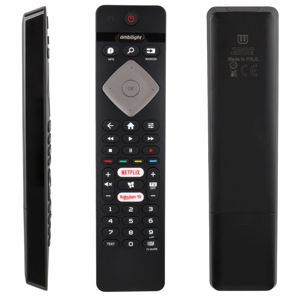 Philips Uyumlu 43PFS6805 Ambilight Netflix-Rakuten Tv Tuşlu Led Tv Kumandası