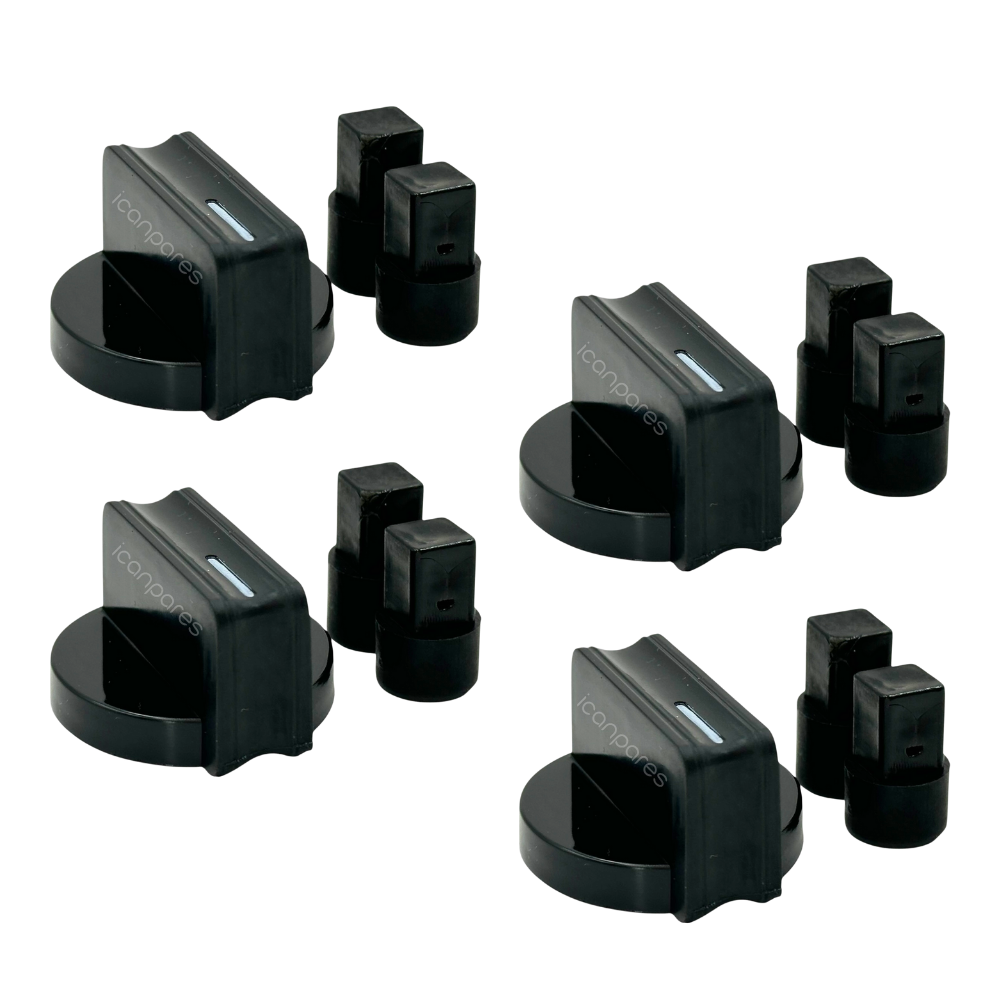 Beko Uyumlu BOMD D 6110 ES Gazlı Ocak Düğmesi Takımı – 4’lü Siyah