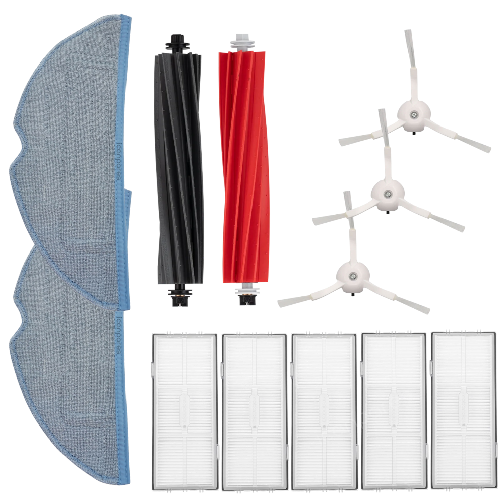Roborock Uyumlu S8 / S8 Plus / S8 Pro Ultra Sonic Robot Süpürge Bakım Seti – 2’li Ana Fırça + 3’lü Yan Fırça + 5’li HEPA Filtre + 2’li Mop Pedi