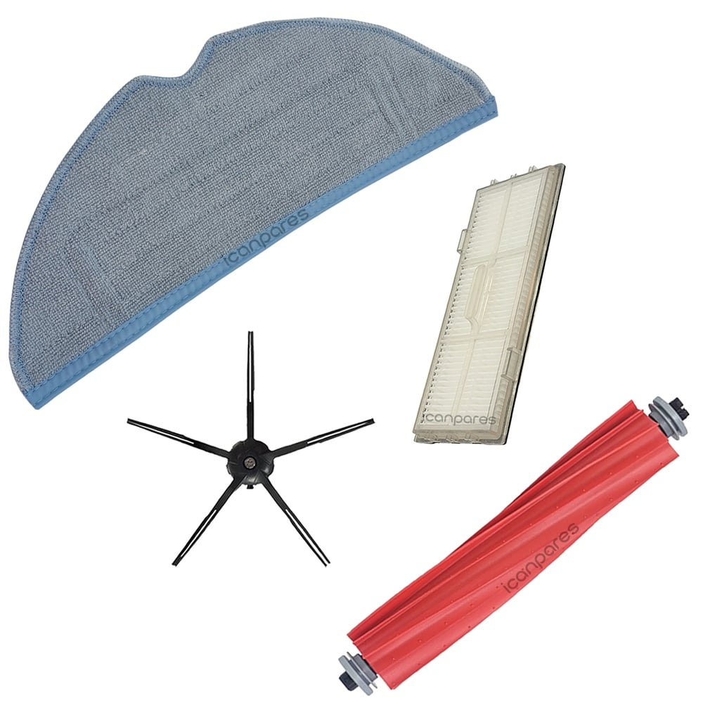 Roborock Uyumlu G10 Robot Süpürge Ana Fırça HEPA Filtre Yan Fırça Siyah Mop Bezi