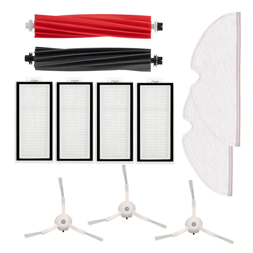 Roborock Uyumlu Q5 Pro + Robot Süpürge Ana Fırça, Hepa Filtre X4, Yan Fırça X3, Mop Bezi X2
