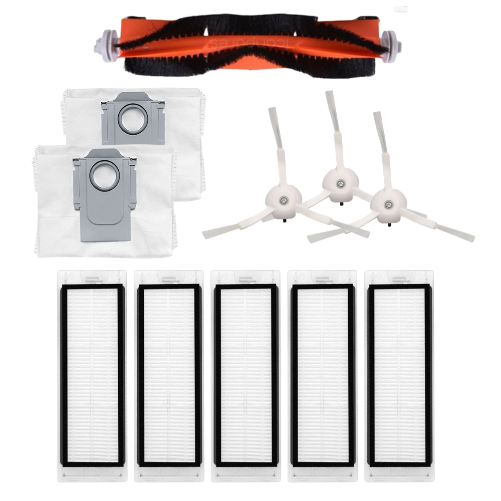 Roborock Uyumlu Q5+ Robot Süpürge Ana Fırça, Hepa Filtre X5, Yan Fırça X3, Toz Torbası X2