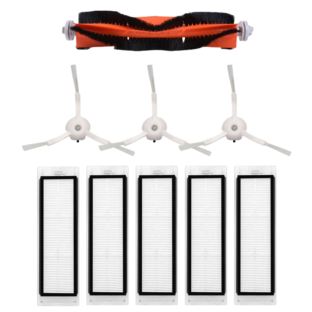 Xiaomi Uyumlu Vacuum Mop 1S SDJQR03RR Robot Süpürge Ana Fırça, Hepa Filtre X5, Yan Fırça X3